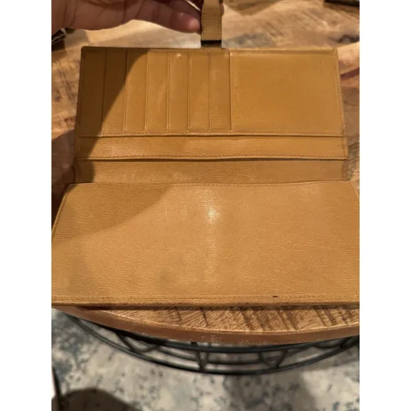 Authentic Gucci Vintage Tan Leather Clutch Wallet Jackie Clasp Italy‎ - Image 11