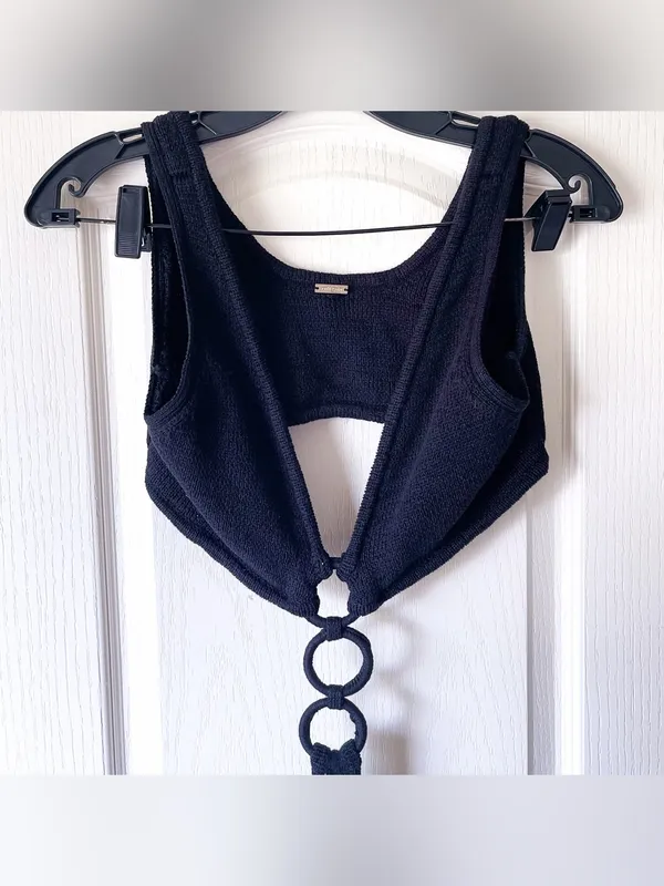 Cult Gaia Mert Knit Cutout Midi‎ Dress Black Medium EUC - Image 5