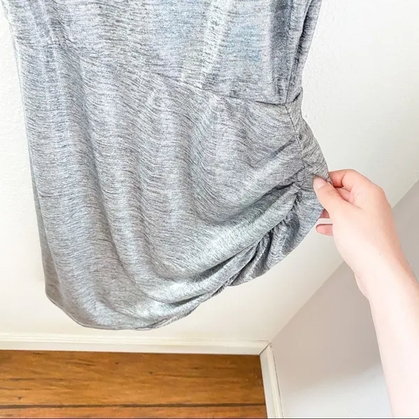 Reformation Dress Flare Ruched Stretchy Asymmetrical Mini‎ Party Silver L NWT - Image 3