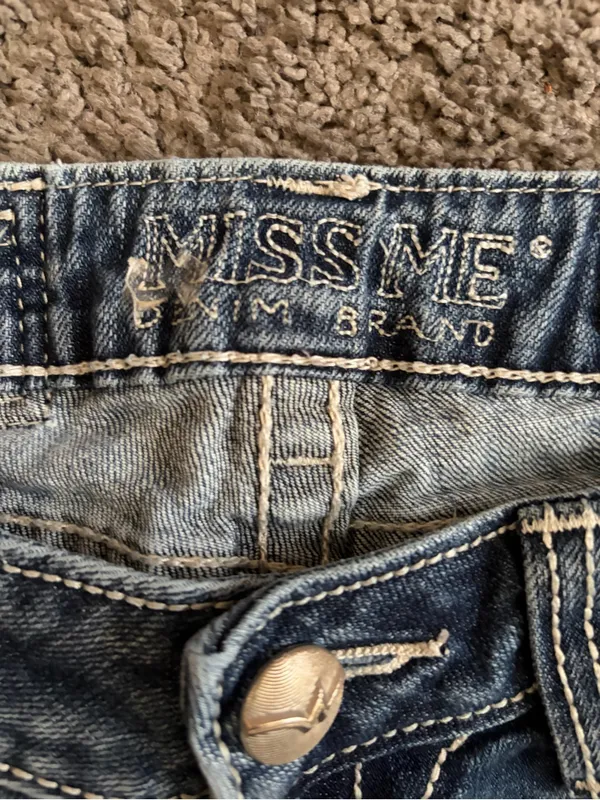 Miss Me Sunny Skinny Jeans 29 Medium Wash Distressed Western Rock Grunge Y2K 90s - Image 4