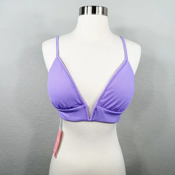 Maaji Periwinkle Parade Reversible Bikini Top In Purple - Image 4