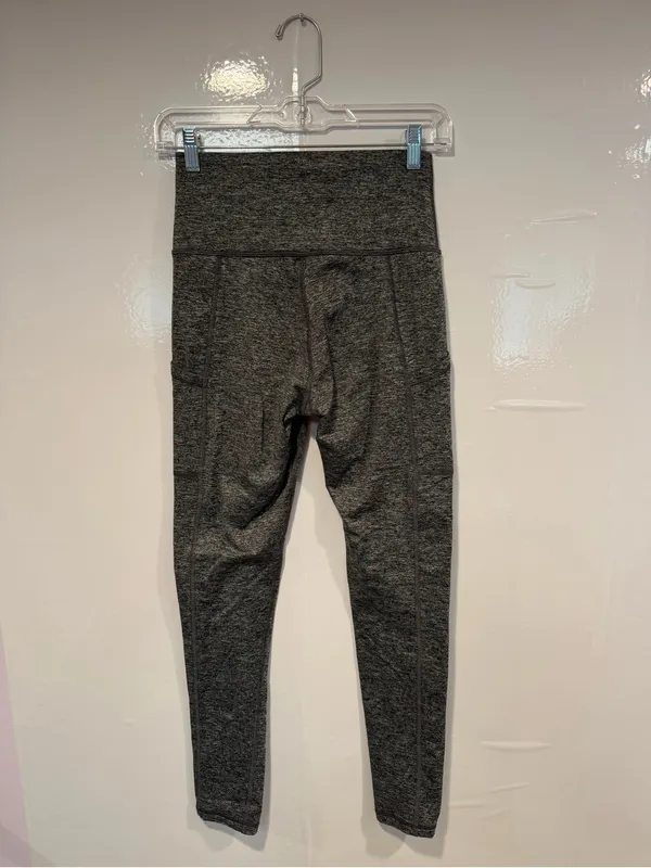 High-Waist‎ Aerie Heathered Gray Leggings with Side Pockets - Image 4