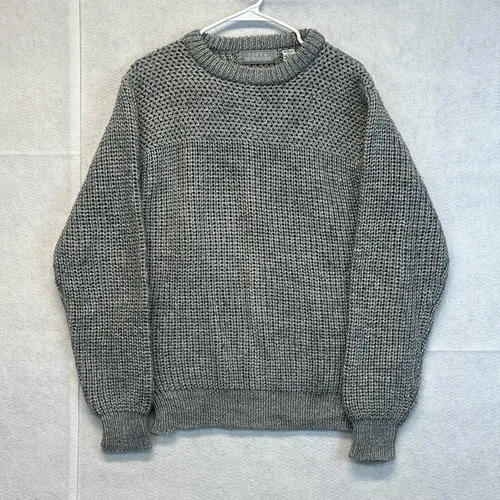 LOFT & BROWNSTONE Sweater Women's L Chunky Gray Crew Neck Pullover Knit‎ Wool - Image 2