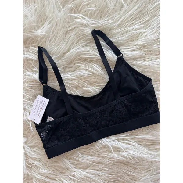 Auden Lace Lightly Lined Scoop Neck Bralette Black Size Medium - Image 6