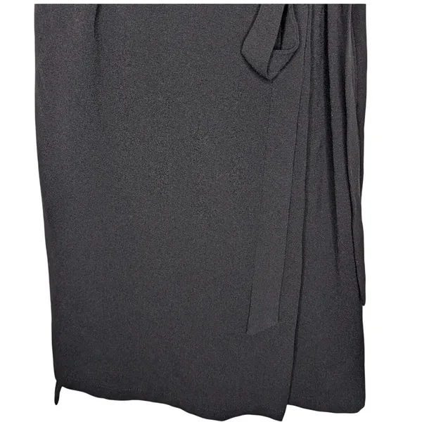 Bobeau Black Wrap Dress Short Sleeve V-Neck Side Tie‎ Small Office Chic Classic - Image 6