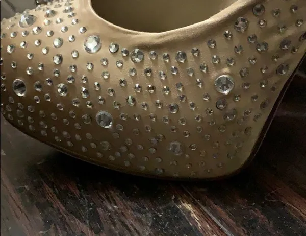 Aldo platform heels rhinestone shoes nude - Image 4