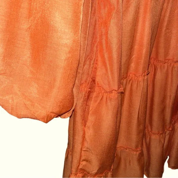Beyond Words Fire Voile Puff Sleeve Mini Dress Size L - Image 6