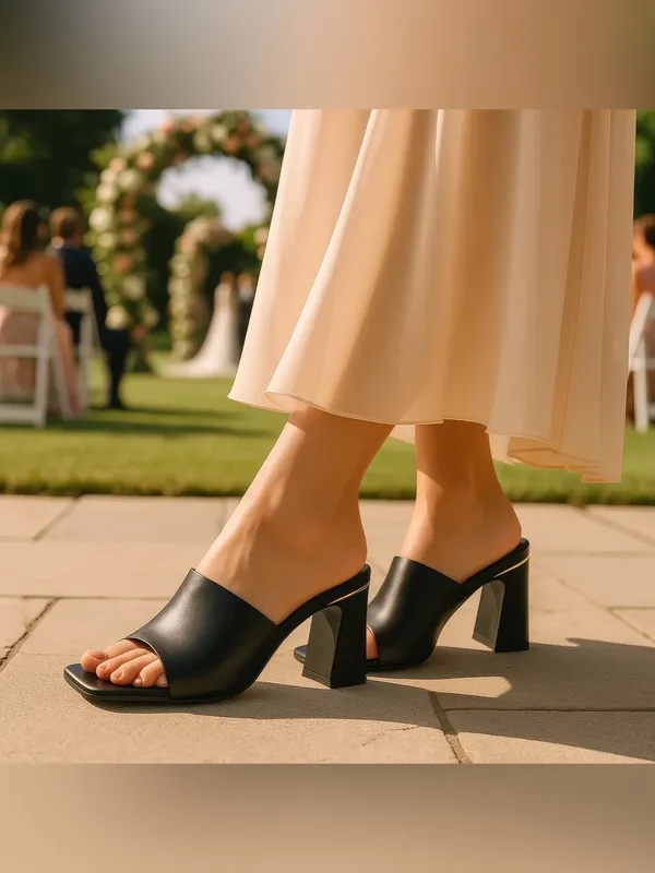 GC Shoes Women's Soho Square Toe Block Heel Dress Sandals Size 9 - Image 3