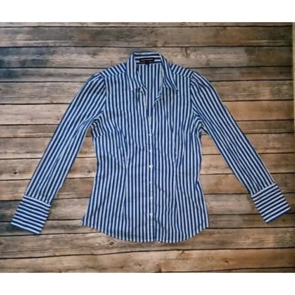 ✨ HP✨Express Blue Striped Button Down Shirt✨ - Image 2
