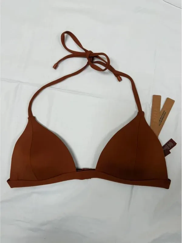 SKIMS Classic Swim Push Up Triangle Bikini Top Bronze Size L NWT - Image 5