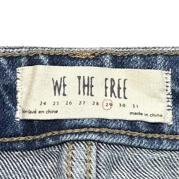 We The Free People‎ Zip It Up Mini Denim Skirt Size 29 Raw Hem Cotton Summer - Image 5
