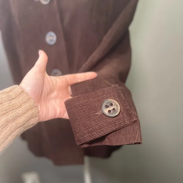Black Rivet Women's Brown Corduroy A-Line Swing Coat Size Small‎ - Image 2