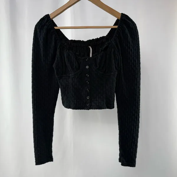 Free People Ladybug Long Sleeve Top In Black Size‎ Extra Small - Image 2