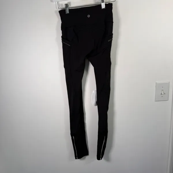 Lululemon Speed Up Tight Leggings Black High Rise Mesh Pockets 28" Gym Womens 4 - Image 5