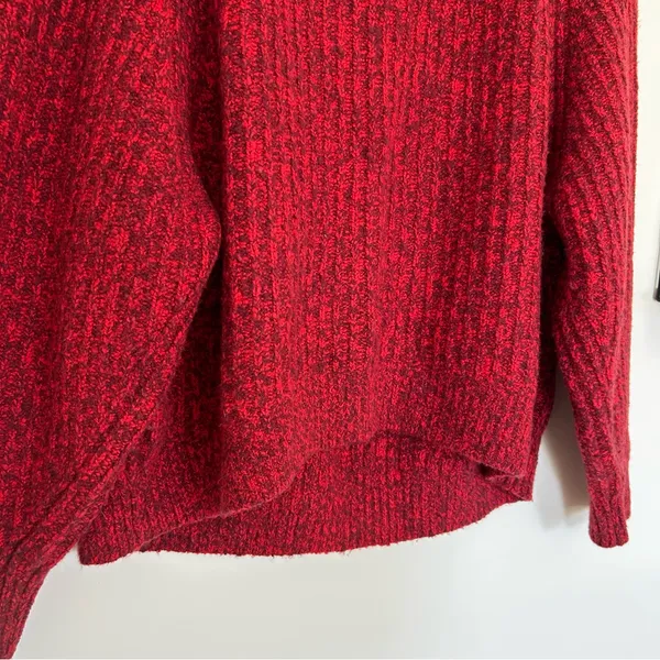 Madewell Red Ribbed Cotton-Blend Sweater Long Sleeve Crewneck Size Small - Image 4
