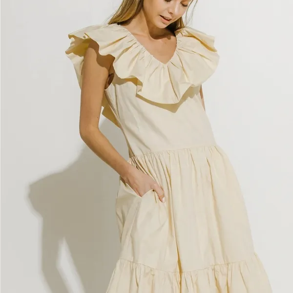 Anthropologie NWT English Factory midi ruffle dress $180 XS - Image 8