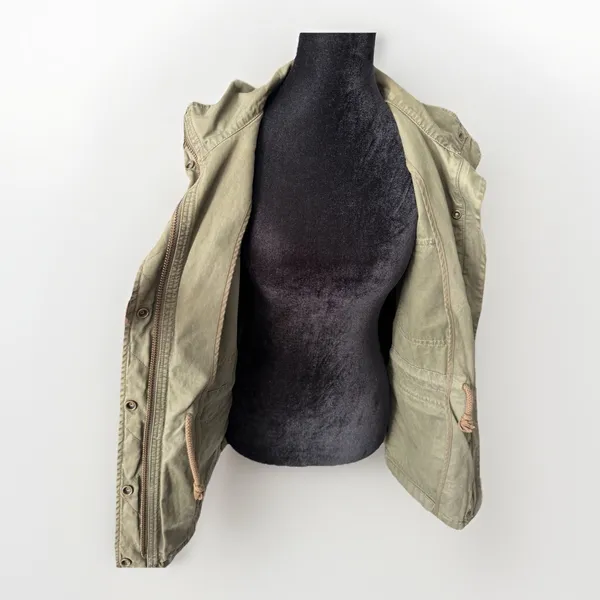 Madewell Surplus Jacket Women's Small Army Green Utility Full-Zip Long-Sleeve - Image 4