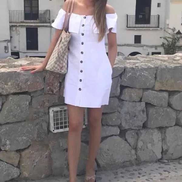 ✨ Zara Off-the-Shoulder Button Dress with Ruffles✨ - Image 8