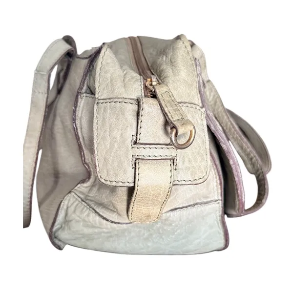 Schuler & Sons Philadelphia Anthropologie Sage Green Pebbled Leather Satchel Bag - Image 4