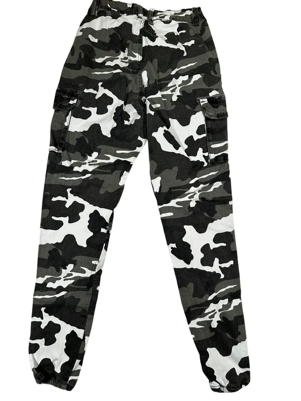 American Bazi Womens Camo Cargo Joggers Small Elastic Ankle Military Style Pants - Image 6