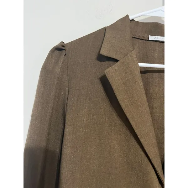 AEL Amy Enjoy Life Peplum Fitted Flared Sleeve Brown Blazer Top Size M - Image 7