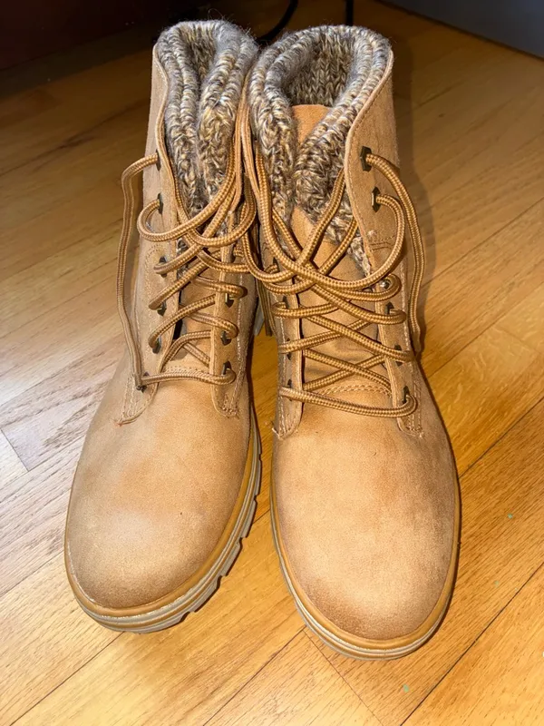 Cliffs by WHITE MOUNTAIN Tan Lace-Up Faux-Suede Ankle Boots - Image 2
