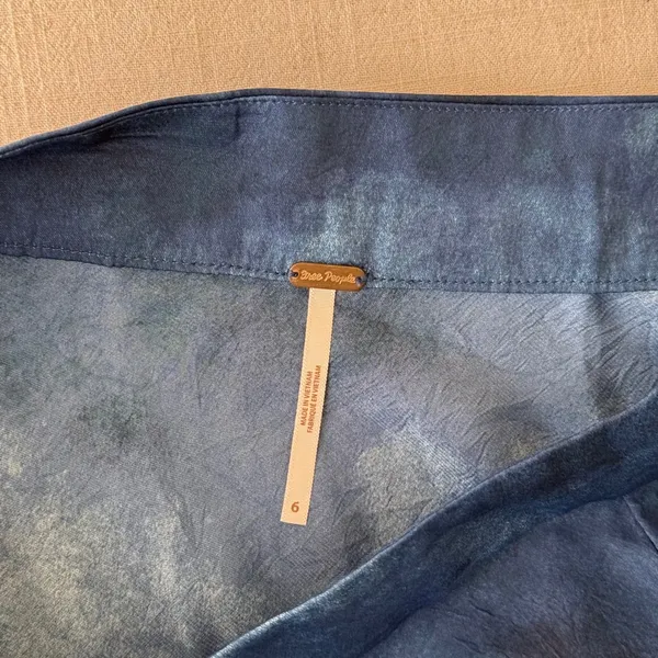 Free People Martine Flirt Tie Dye‎ Mini Skirt Navy Blue Womens Size 6 NWT boho - Image 6