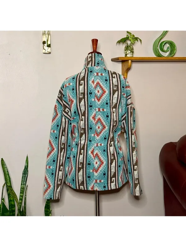 1.4.3. Story by Line Up Turquoise & Red Combo Patterned Optional Cinch S Jacket - Image 3