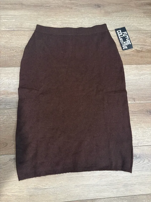 Future Collective Brown Midi Skirt Size XS - Image 2