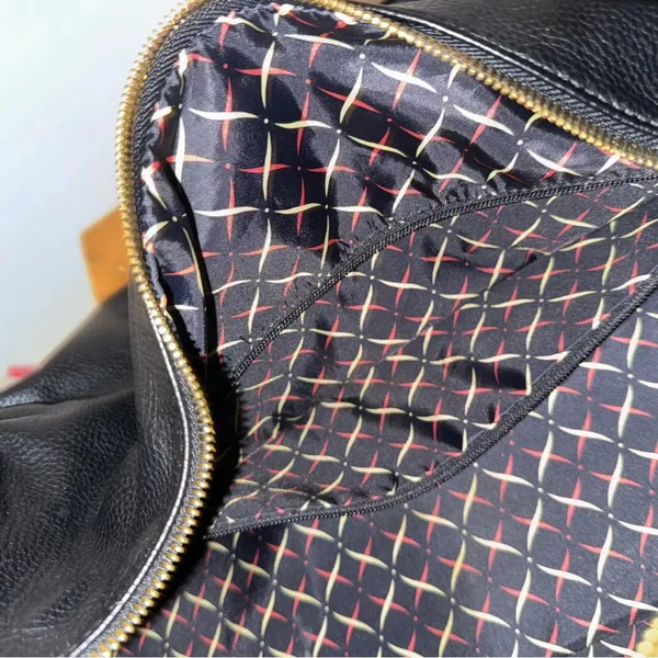Packs Project Black & Gold Faux Leather Duffle Bag - Image 7