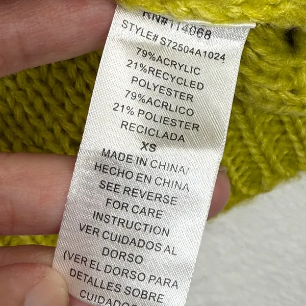 Love Whit XS Green‎ Cable Knit Bell Sleeve Pullover Sweater Top - Image 6
