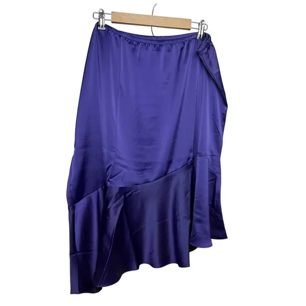 Jason Wu Purple Satin Tiered Skirt Sz. XL - Image 3