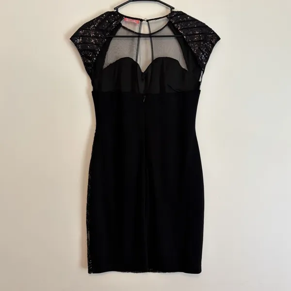 Banjul Large Black‎ Sequin Mini Dress Mesh Sleeveless Zipper Cocktail Formal - Image 2