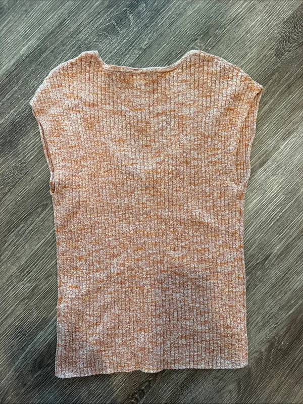 Madewell Marled Shaw Button-Front Sweater Tee Orange tiger medium - Image 9