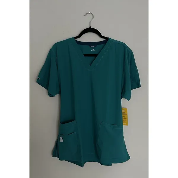 Carhartt Force Cross-Flex Women’s Scrub Top XL Green Medical Dentist Tech NWT - Image 3