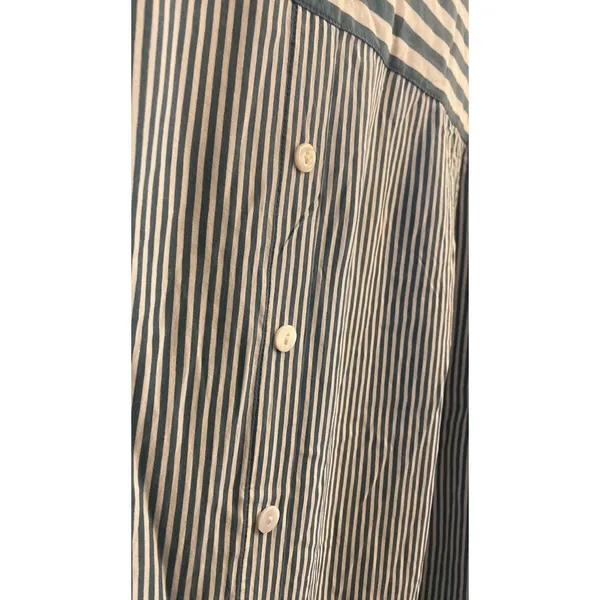 Jane + Delancey Striped Tunic Womens Size 2X Blue White Roll Tab Rayon Oversized - Image 4