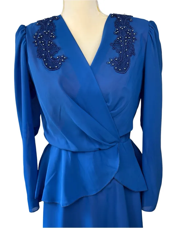 Vintage Sylvia Ann formal dress, size 8, vintage, wedding, prom, party, 80s - Image 2