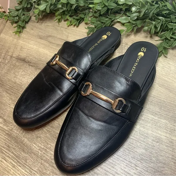 Big Buddha black slip on buckle slides mules Ladies Size 10 - Image 2