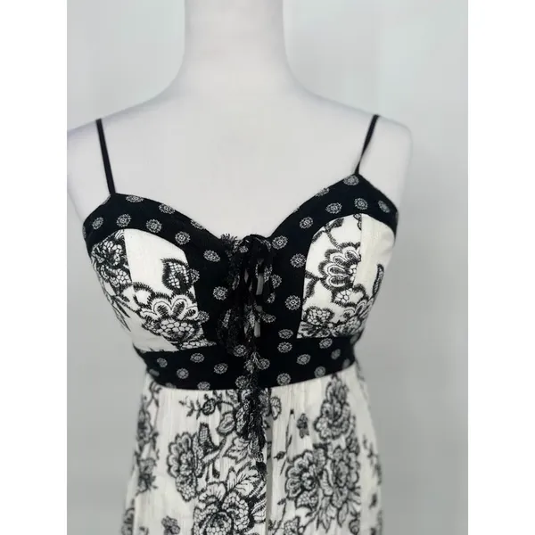 Charlotte Russe Baby Doll Y2K Mini Dress Spaghetti Strap XS Floral Boho Festival - Image 2