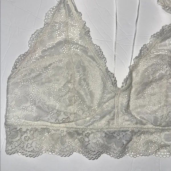 Aerie Lace Halter Bralette - Soft White large lined - Image 2