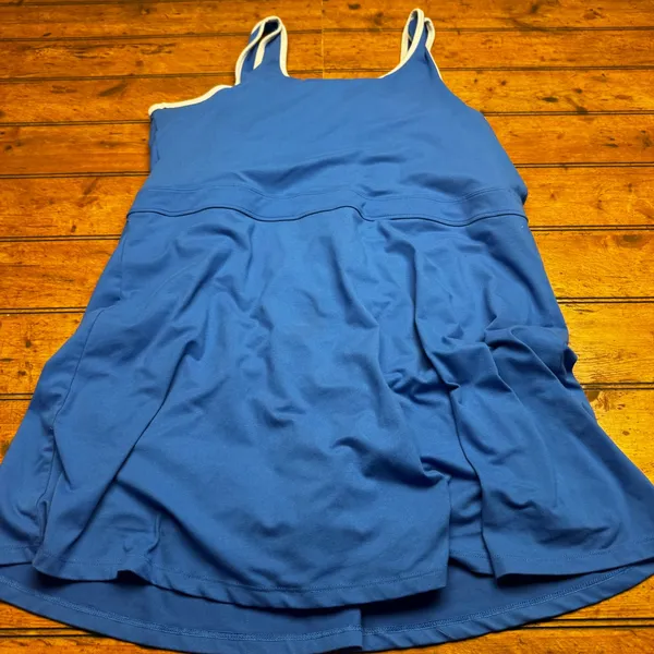MTA Sport Women Blue Athletic Tennis Dress with Built-in‎ Shorts 1X RN 48711 - Image 4