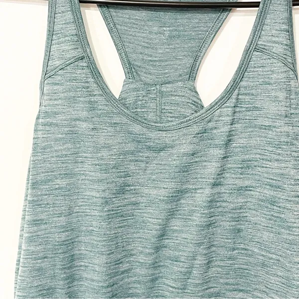 Lululemon Womens Essential Deep Green Heathered Tank Top‎ Lightweight - Image 2