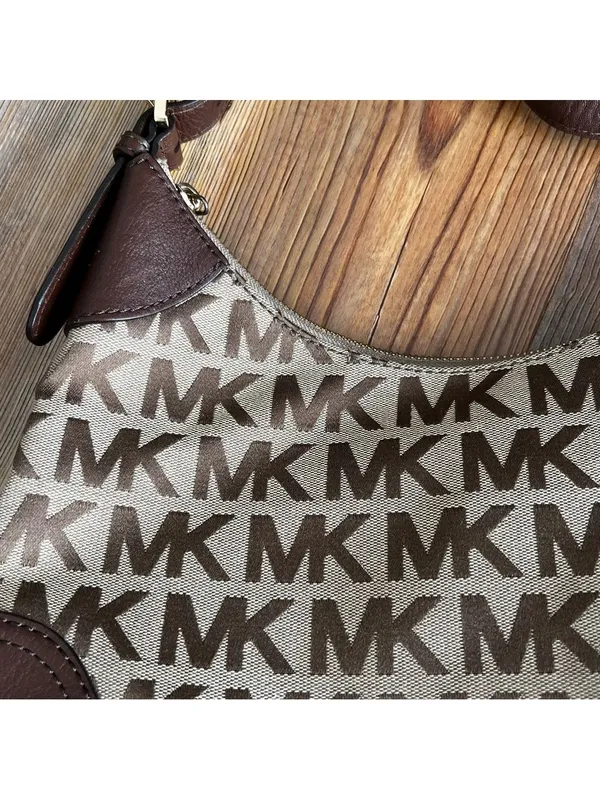 Michael Kors Women's Brown and Cream Shoulder Bag #260125 - Image 3