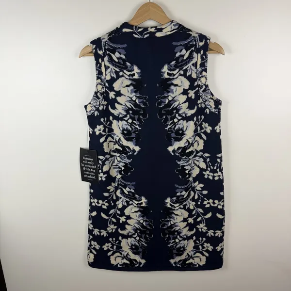 NWT Tuckernuck Floral Horizon Mock Neck Sleeveless Knit Mini Dress Medium Comfy - Image 4