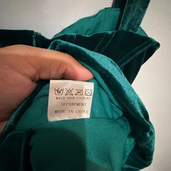 Trendy & Unique Women’s Medium Emerald Green Velvet Ruched Bodycon Mini Dress #1 - Image 7