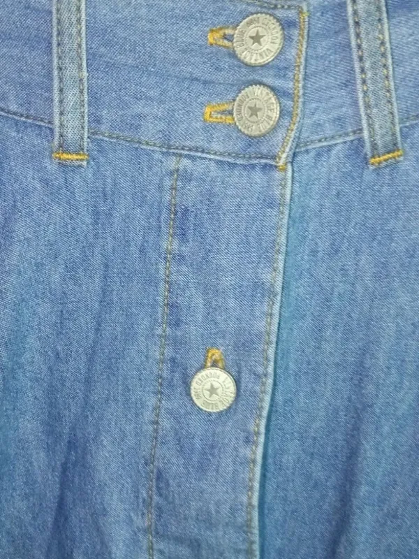 Vintage Blue 4/6 26.5 Jeans Denim Button Front Midi Skirt - Image 3