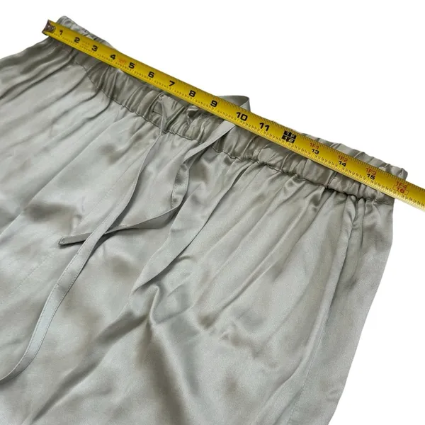 Clio 100% Silk Sage Green Drawstring Pants Pajama Career Luxury Old‎ Money L - Image 10
