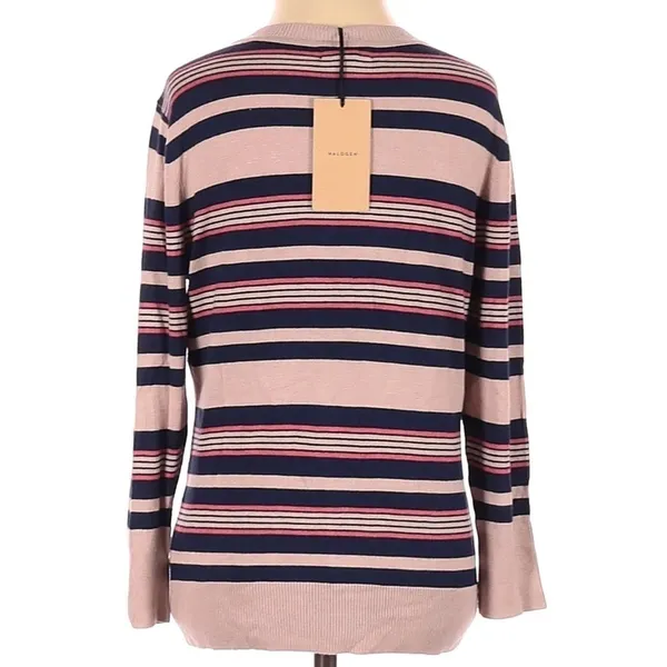 Halogen Nordstrom Stripe Crewneck Cardigan Sweater M v6x - Image 5