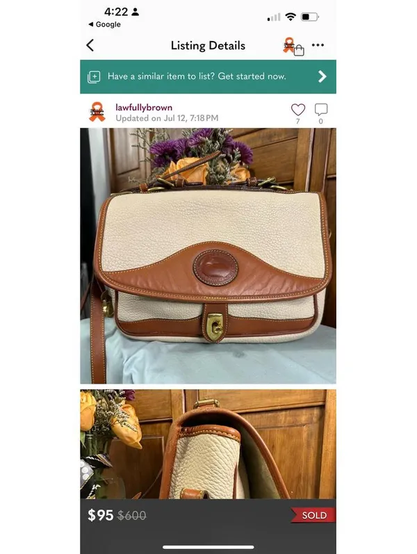 Vintage Dooney & Bourke leather messenger bag purse USA - Image 8