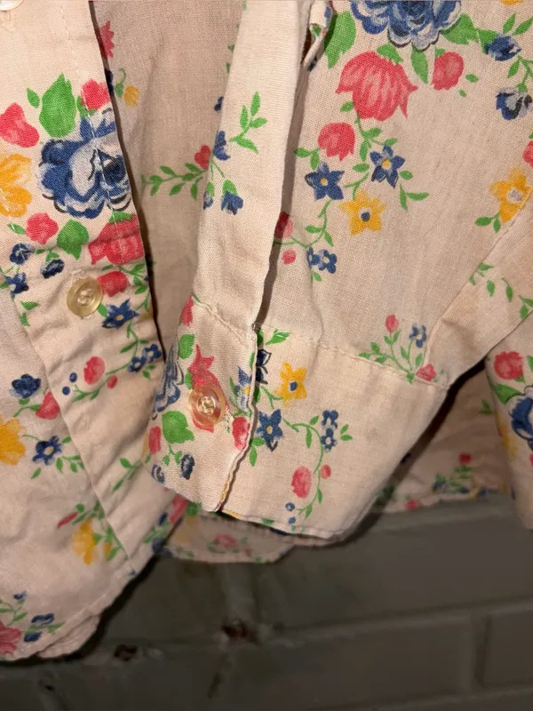 Vintage 1970s Womens Wrangler Floral Western Shirt M Flaws - Image 6